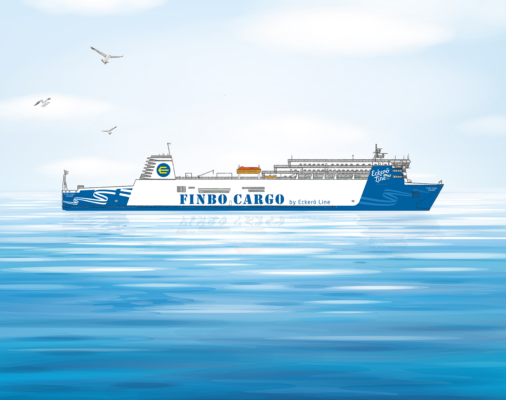 Eckerö Line’i laev Finbo Cargo sõidab Muuga sadamast Vuosaarisse alla kolme tunni 