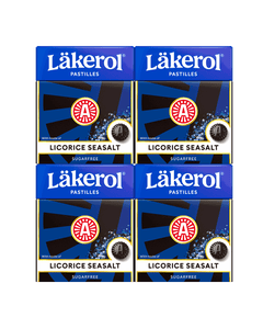 Läkerol Licorice Seasalt sokeriton, 4-pack