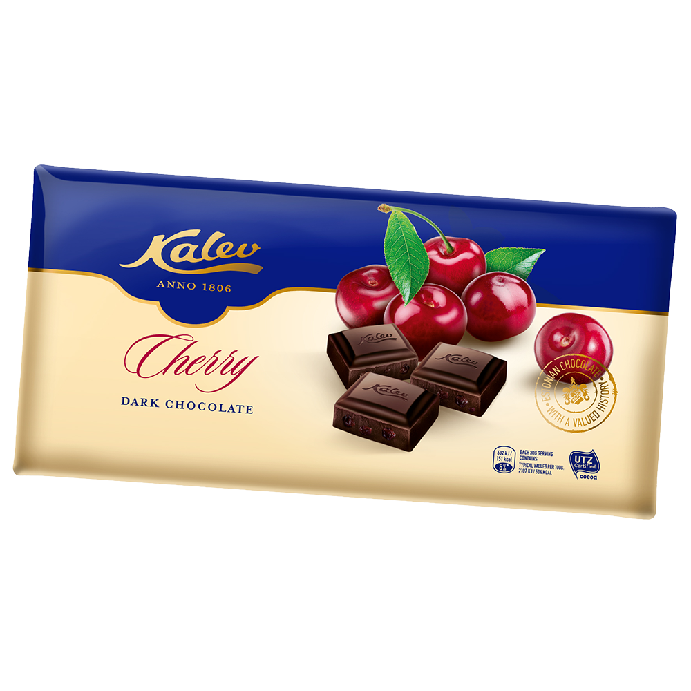 Kalev Dark Chocolate with Cherry, 270 g