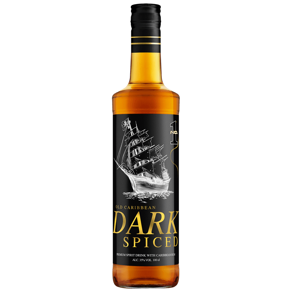 No.1 Caribbean Spiced Dark Rum, 3 x 100 cl